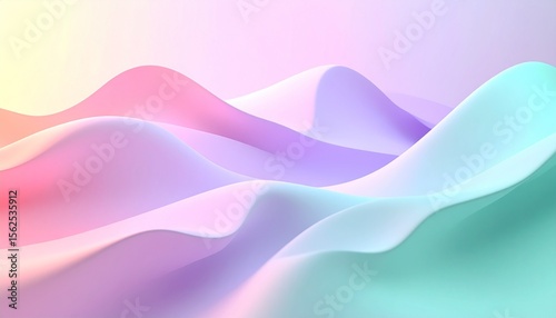 Smooth Pastel 3D Gradient Organic Mounds