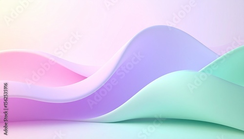 Smooth Pastel 3D Gradient Organic Mounds