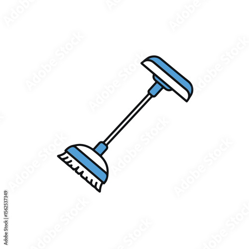 A simple and illustrative representation of a cleaning broom.