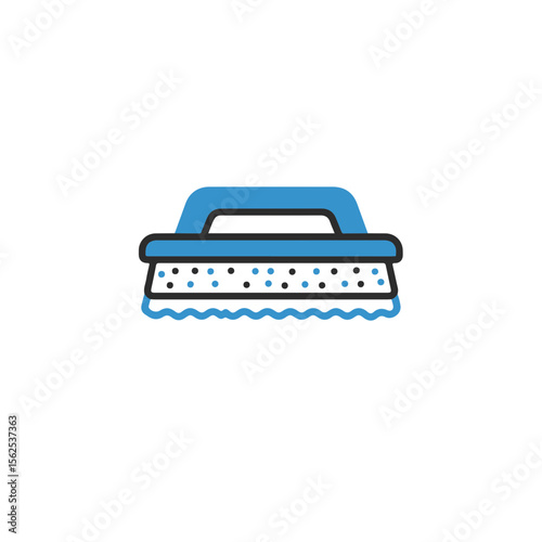 A blue cleaning brush in the image.