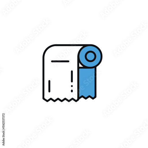 A simple illustration of a roll of toilet paper, perfectly captured with clean lines and vibrant colors.