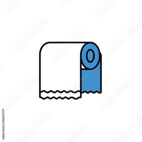Roll of toilet paper, ready to use.