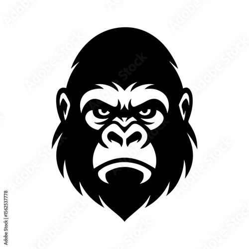 Angry Gorilla Head Vector
