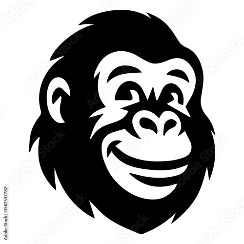 Smiling Gorilla Head Vector