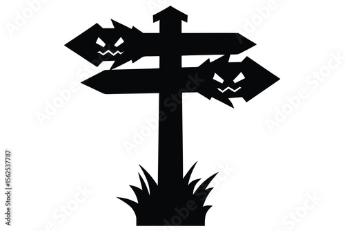 spooky signpost vector illustration 