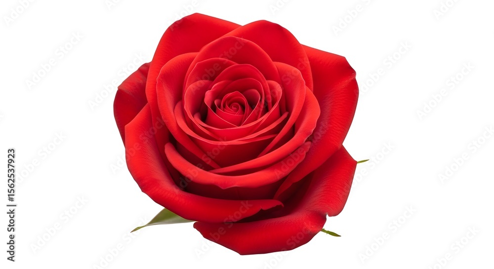 Fototapeta premium Beautiful red rose flower blossom petals isolated on white background floral love romance valentine gift