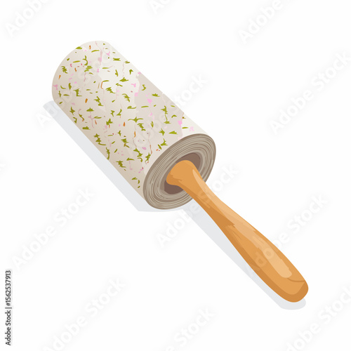 Used lint roller with visible fabric debris on adhesive sheet.

