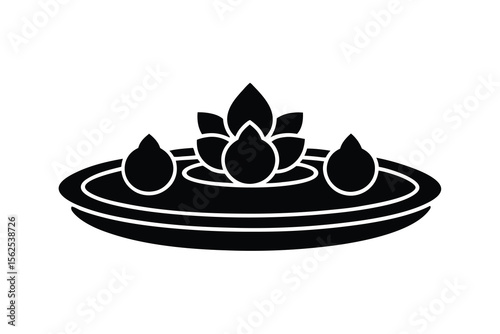 traditional pooja thali vector illustration 