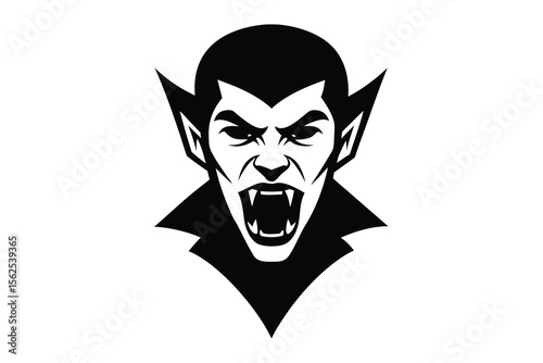 vampire face black and white