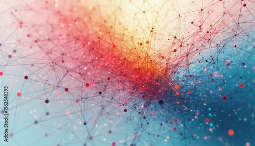 Abstract network of colorful connections