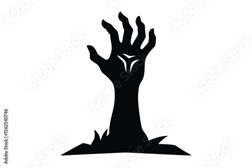 zombie hand rising black and white