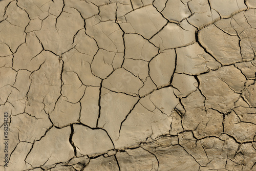 Cracked earth natural textured background.