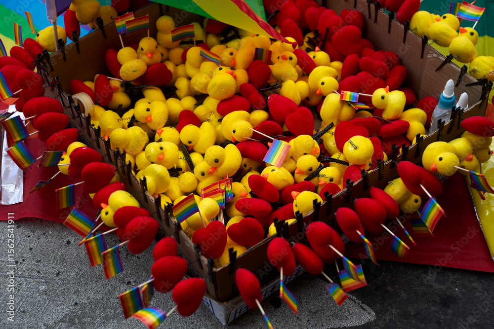 Fototapeta premium patitos de hule marcha PRIDE Mexico 2025