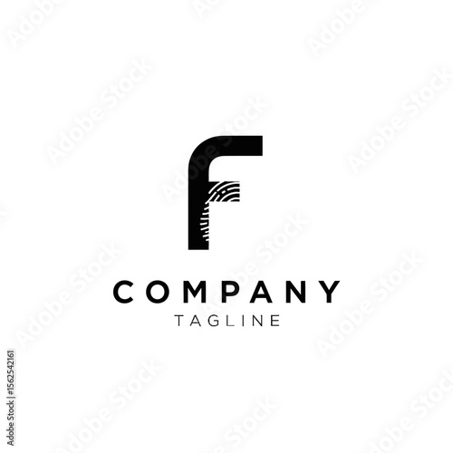 Minimalist black and white logo design featuring the letter f with tire tread detail