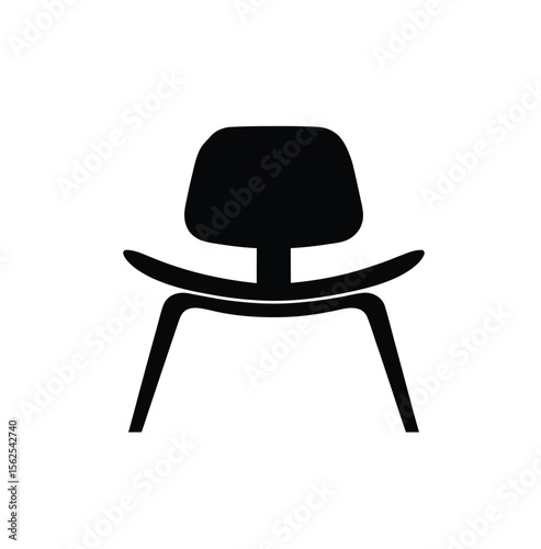 Chair Icon vector in black color with white background.