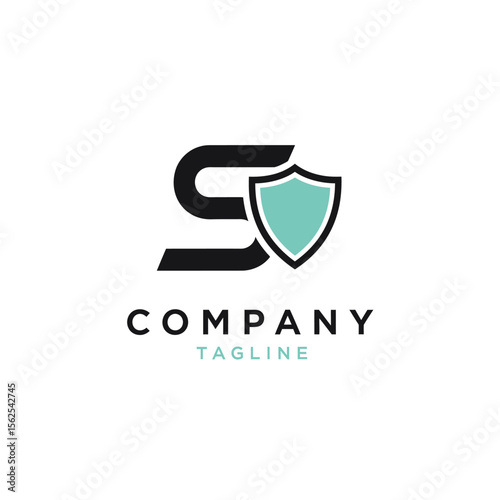 Modern company logo design featuring a secure shield and sleek letter s combination