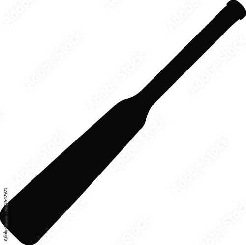 Cricket Bat with Smooth Wooden Surface Traditional Sports Equipment Silhouette Vector