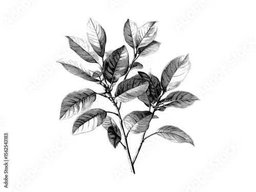 Vintage engraving of spindle tree, hand-drawn rustic tree sketch, black sketch art, spindle tree leaves, retro woodland decor, eco-friendly botanical print, nature-inspired wall art,