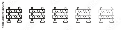 Barrier icon logo set concept stock vector illustration.