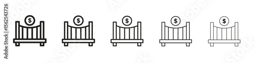 Bridging loan icon logo set concept stock vector illustration.