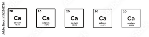 Calcium icon logo set concept stock vector illustration.
