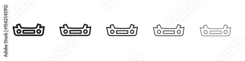 Car bumper icon logo set concept stock vector illustration.