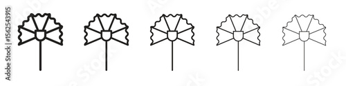 Carnation icon logo set concept stock vector illustration.