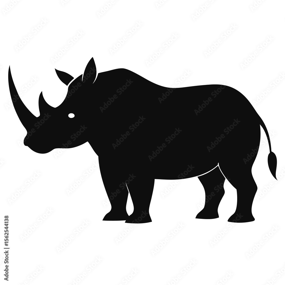 Fototapeta premium Powerful Rhino Silhouette African Wildlife Icon