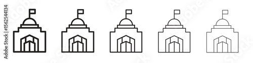 City hall icon logo set concept stock vector illustration.