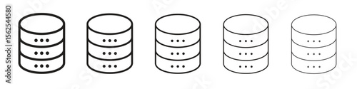 Cylinder database icon logo set concept stock vector illustration.