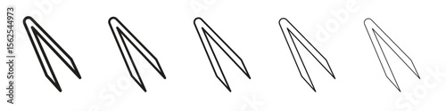 Eyebrow tweezers icon logo set concept stock vector illustration.