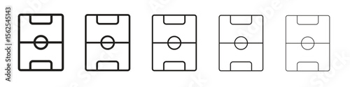 Football field icon logo set concept stock vector illustration.