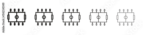 Foosball icon logo set concept stock vector illustration.