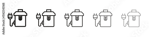 Garbage disposal icon logo set concept stock vector illustration.