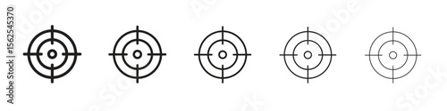 Gun target icon logo set concept stock vector illustration.