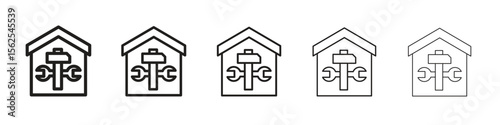 Home repair icon logo set concept stock vector illustration.