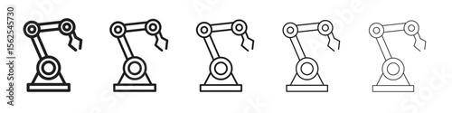 Industrial robot icon logo set concept stock vector illustration.