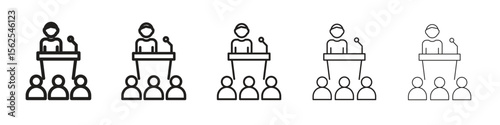 Lecture icon logo set concept stock vector illustration.