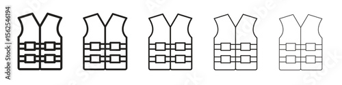 Lifejacket icon logo set concept stock vector illustration.