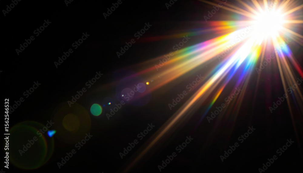 Obraz premium Bright Colorful Light Rays in Dark Background Creating Stunning Effects
