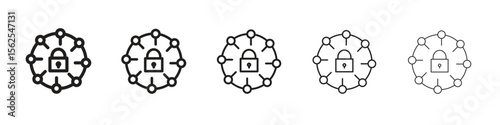 Private network icon logo set concept stock vector illustration.