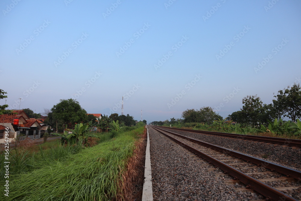 Naklejka premium railway in the countryside