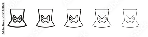Thyroid icon logo set concept stock vector illustration.