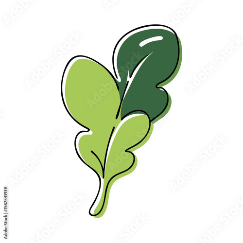 Hand drawn style radish microgreen leaf icon for fresh food and healthy living concepts