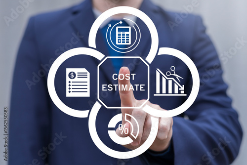 Budget and financial planning. Cost estimate and annual income. Project cost estimation, calculate budget or resources to finish work, financial plan, invoice or tax, expense or loan concept.