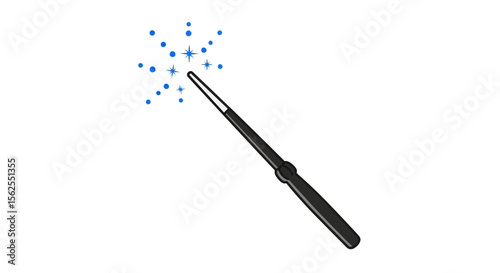 Vector illustration of magical wand with sparkles for fantasy and fairy tale themed designs and creative projects