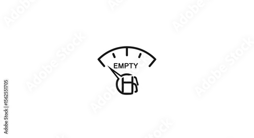 Vector empty fuel gauge icon vector illustration symbol for car dashboard indicator low gas warning light design 100