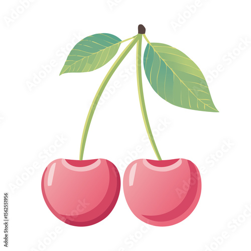 Cherry Fruit Food Icon on a Transparent Background
