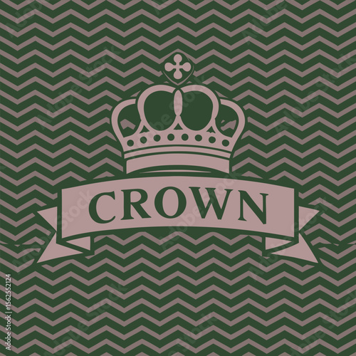 Elegant crown design with chevron pattern background royalty symbolism and decorative aesthetic