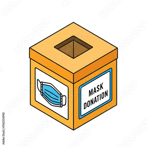Mask donation box for healthcare or community support.